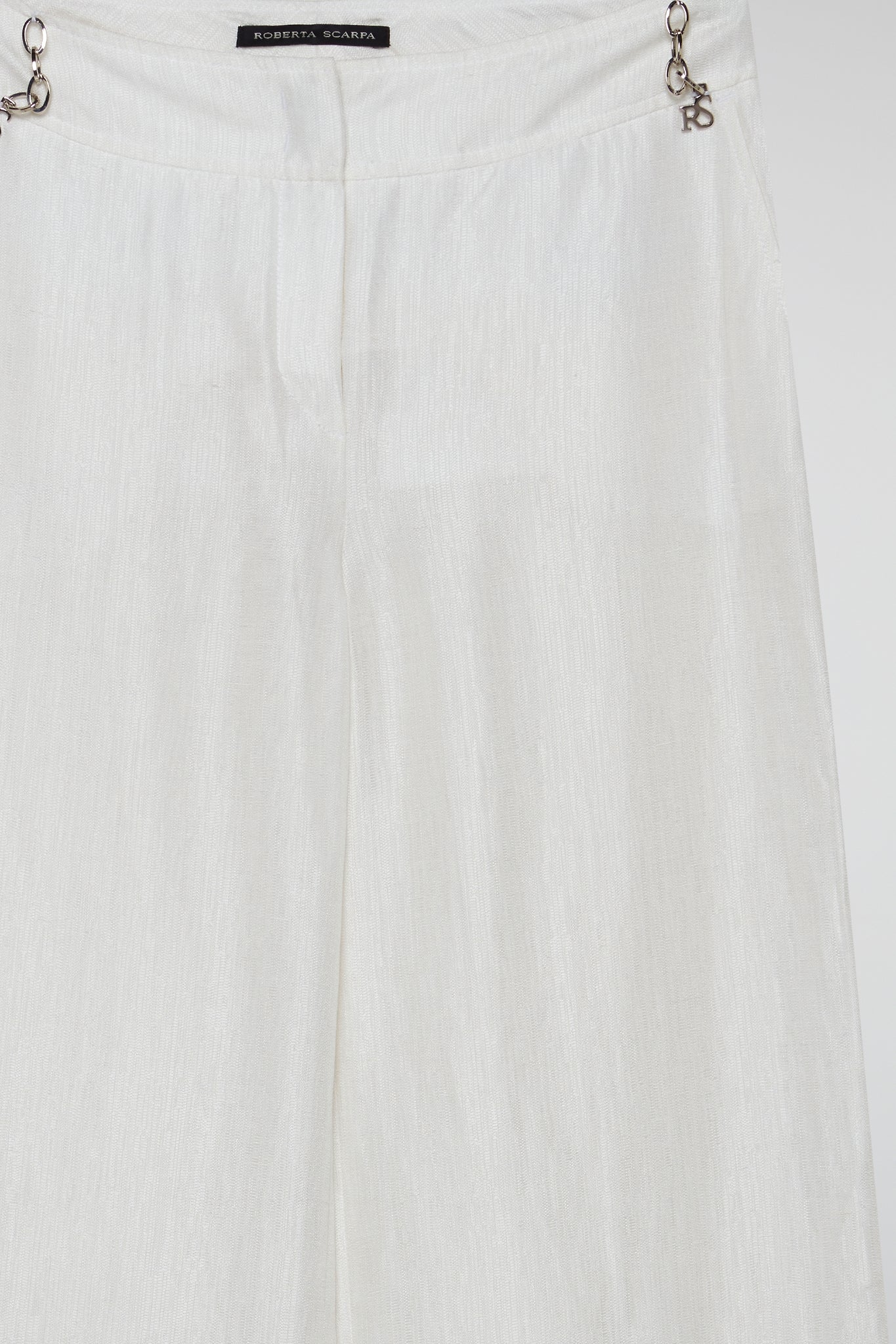 White Ivory Wide-Leg Trousers
