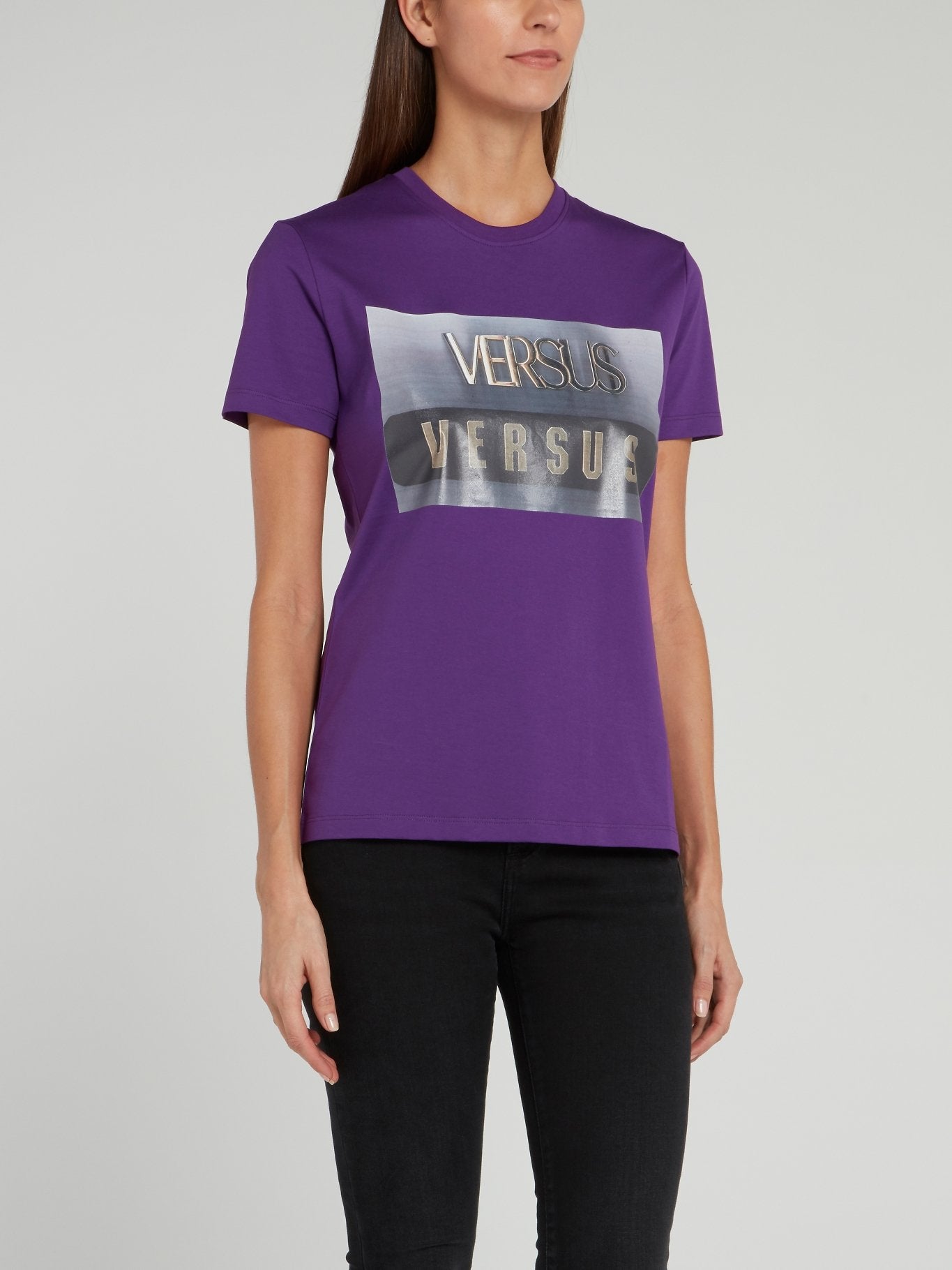 Shop Versus Versace Purple Logo Crewneck T-Shirt Online – Maison-B