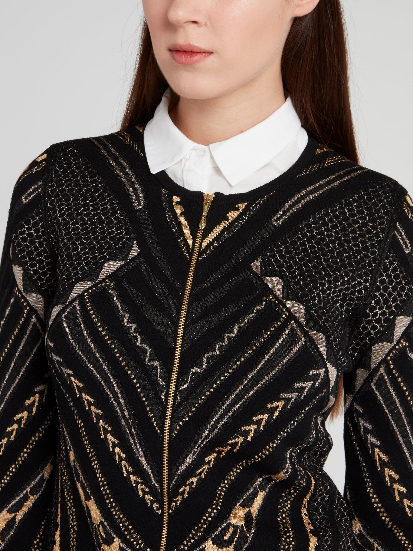 Куртка на молнии с геометрическим принтом