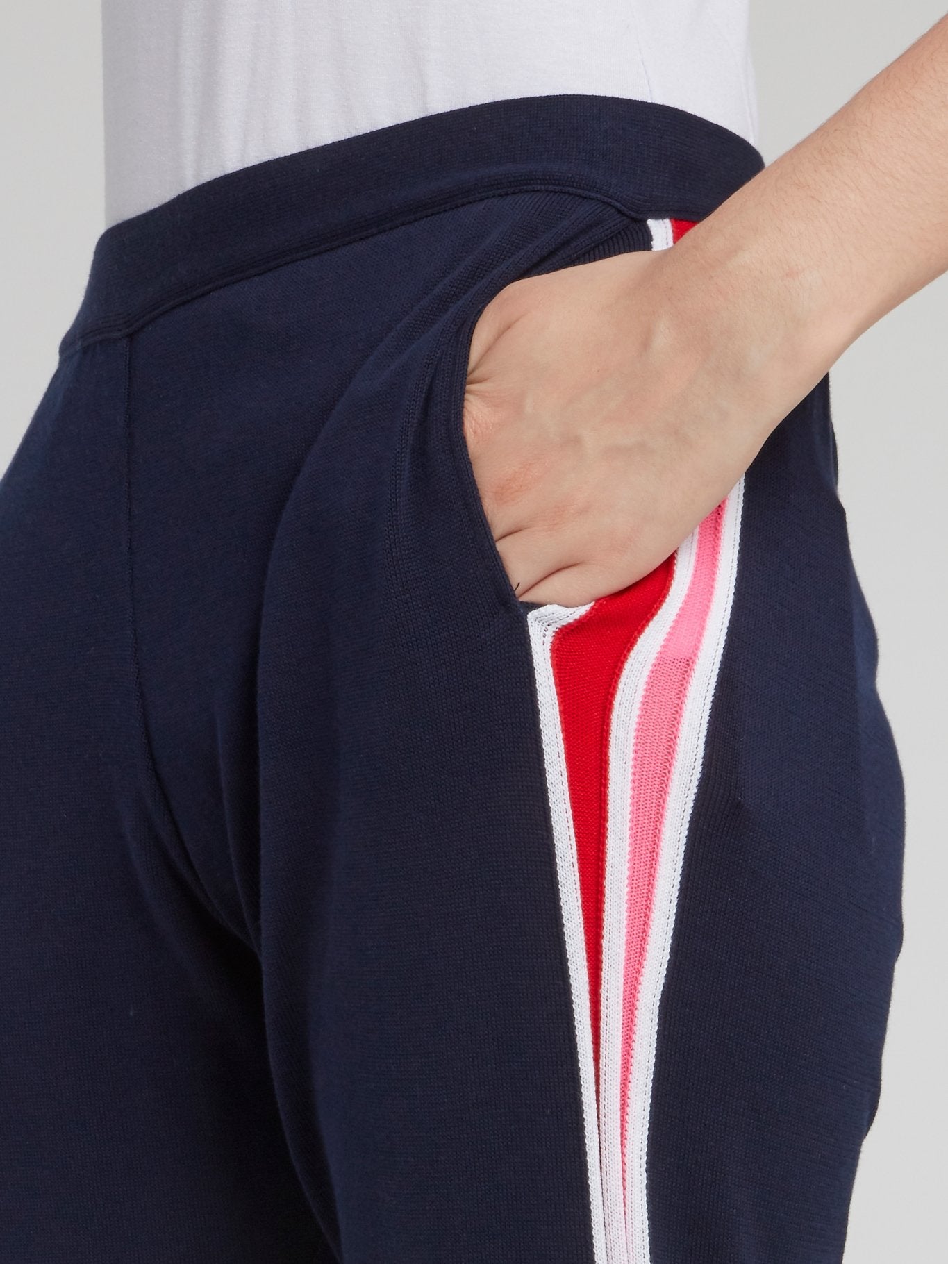 Темно-синие трикотажные брюки с логотипом