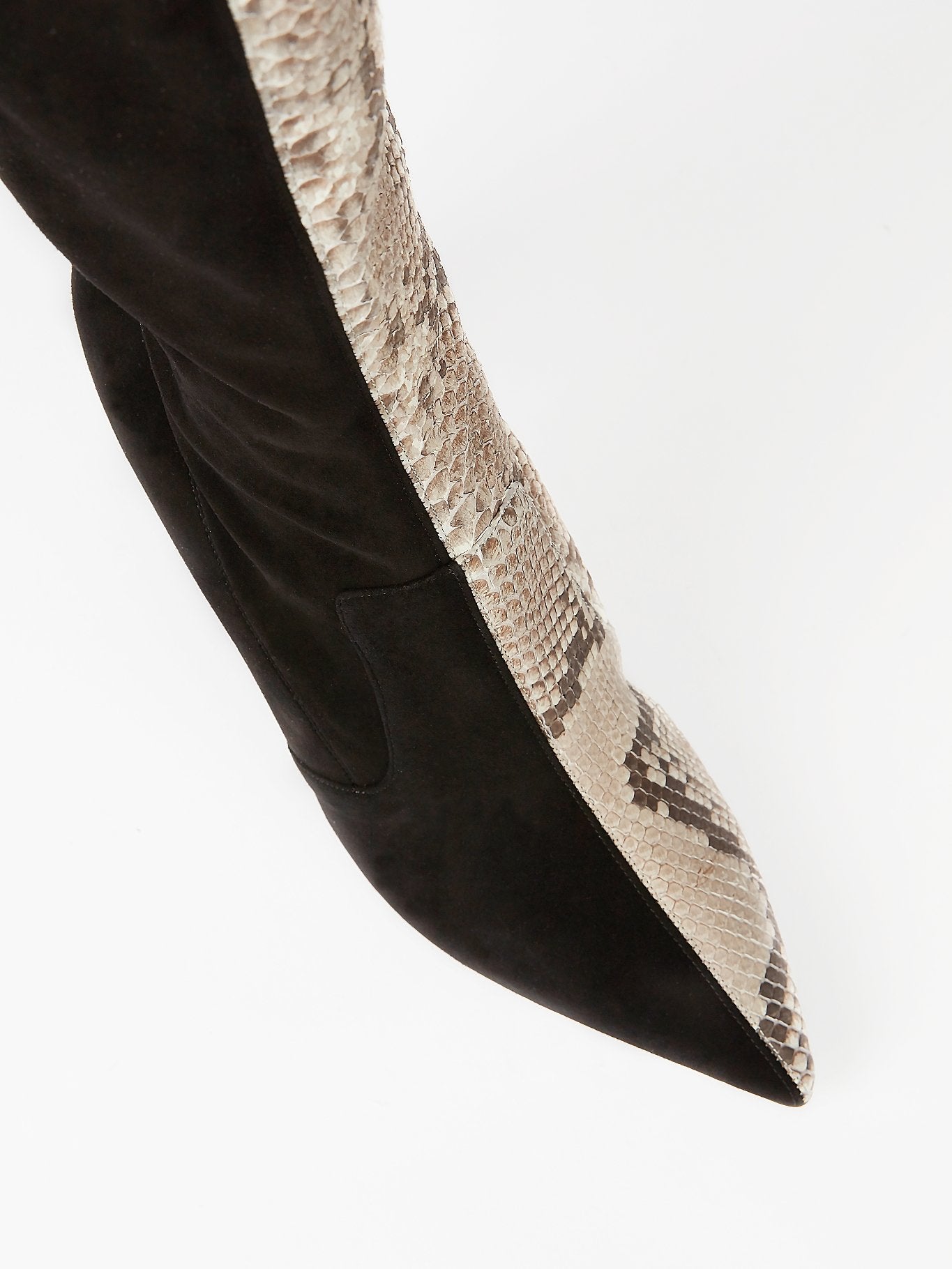 Ботфорты с эффектом змеиной кожи