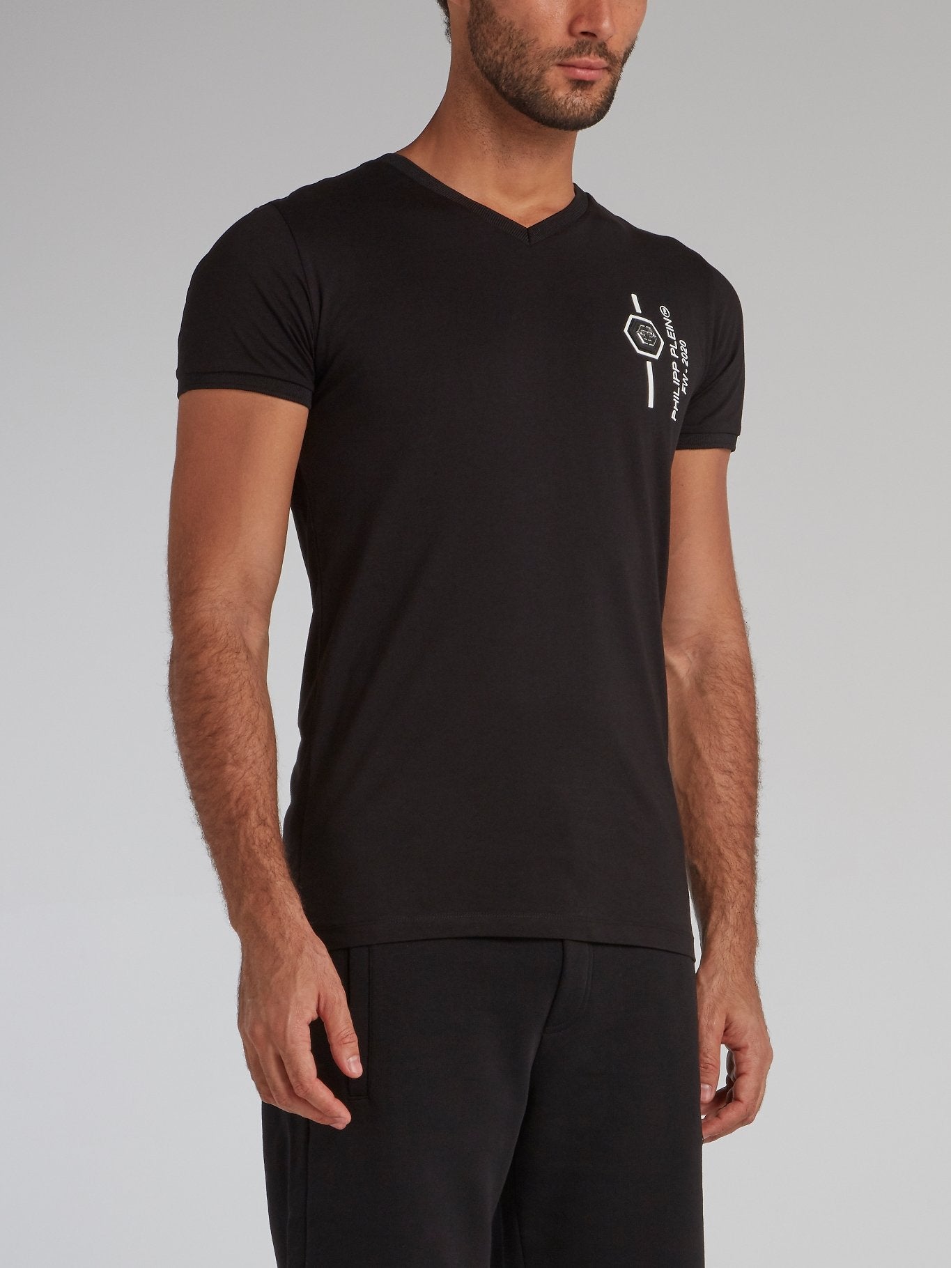 T-shirts Philipp Plein - Leather monogram cotton T-shirt