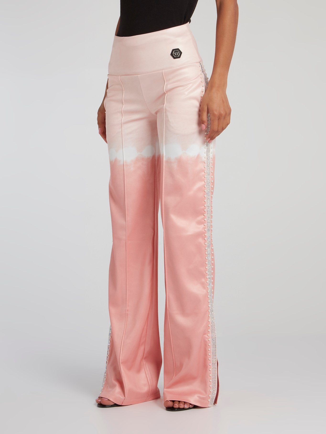 Wide leg trousers with tie - Pink