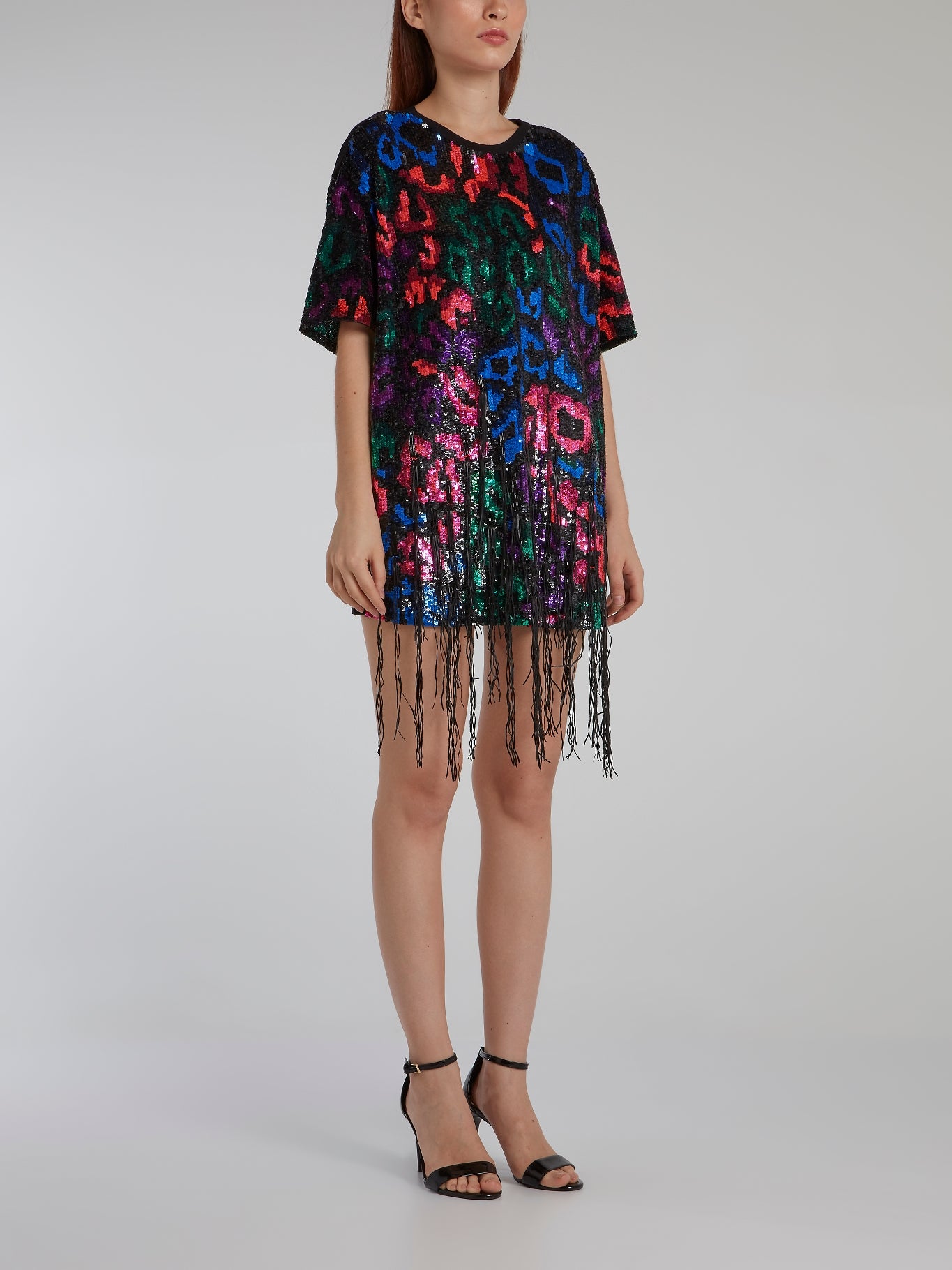 Zara sequin outlet rainbow dress