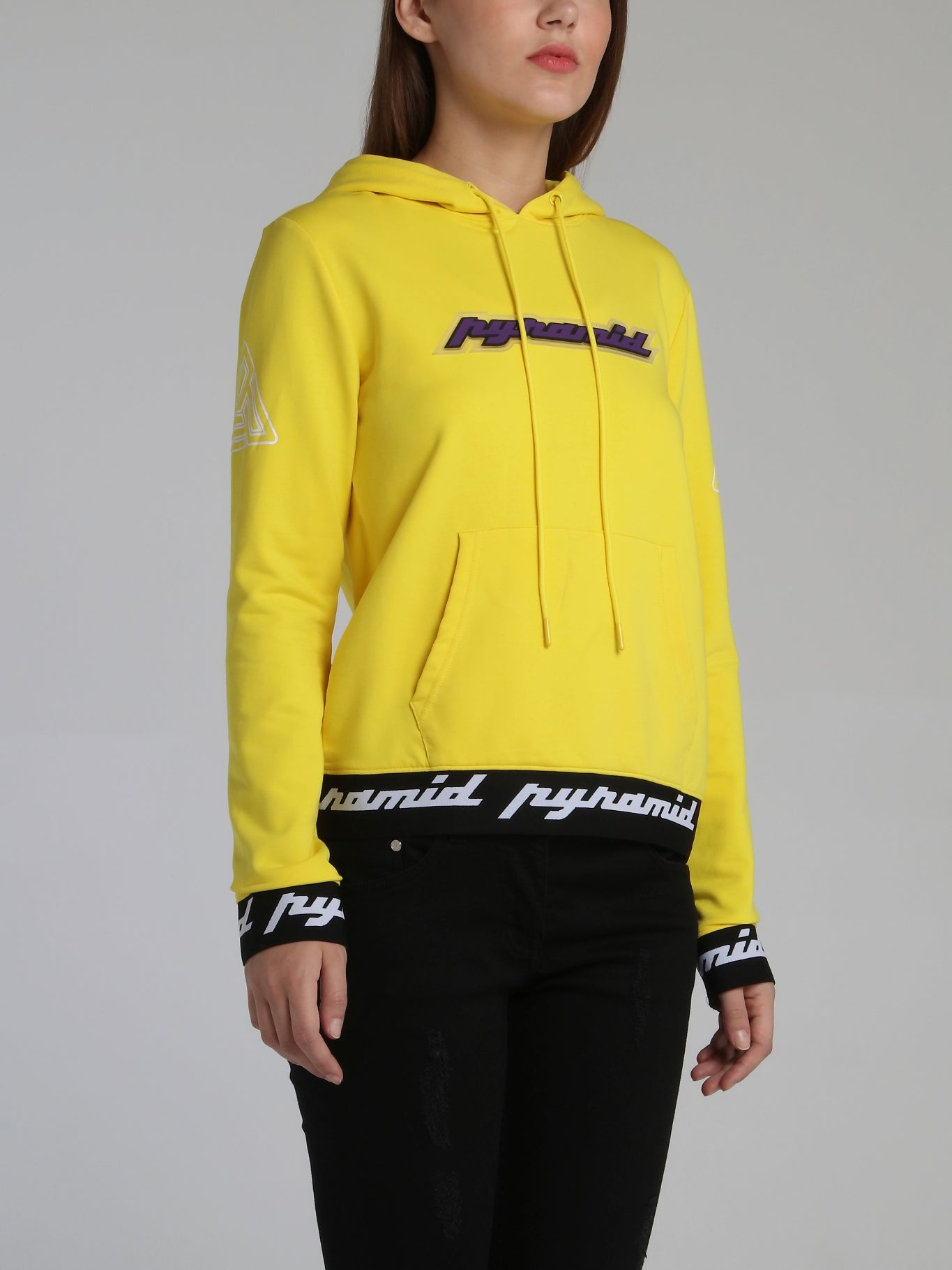 Yellow black hot sale pyramid hoodie