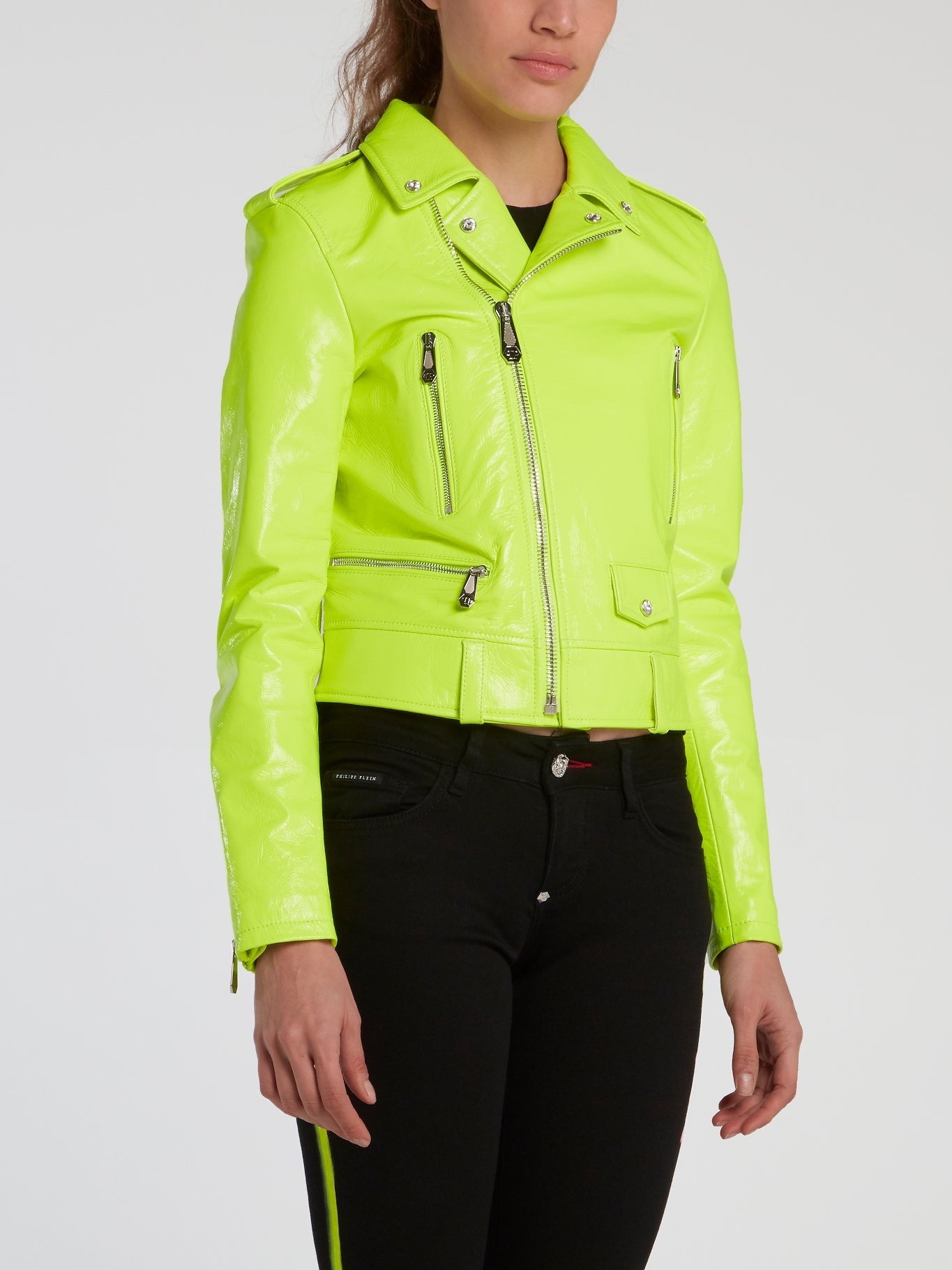 Neon Leather Biker Jacket – Maison-B-More Global Store