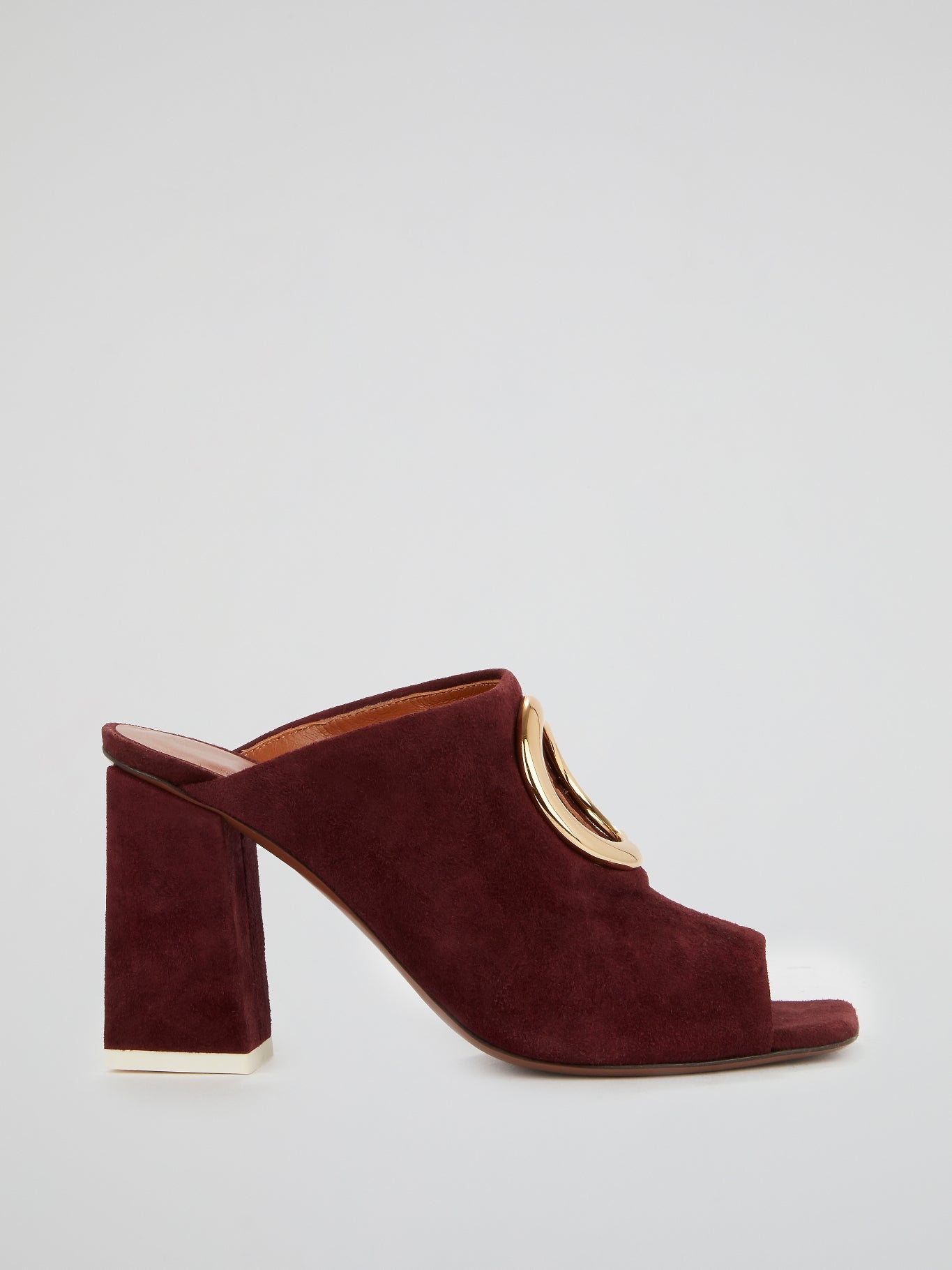 Suede mules closed sales toe