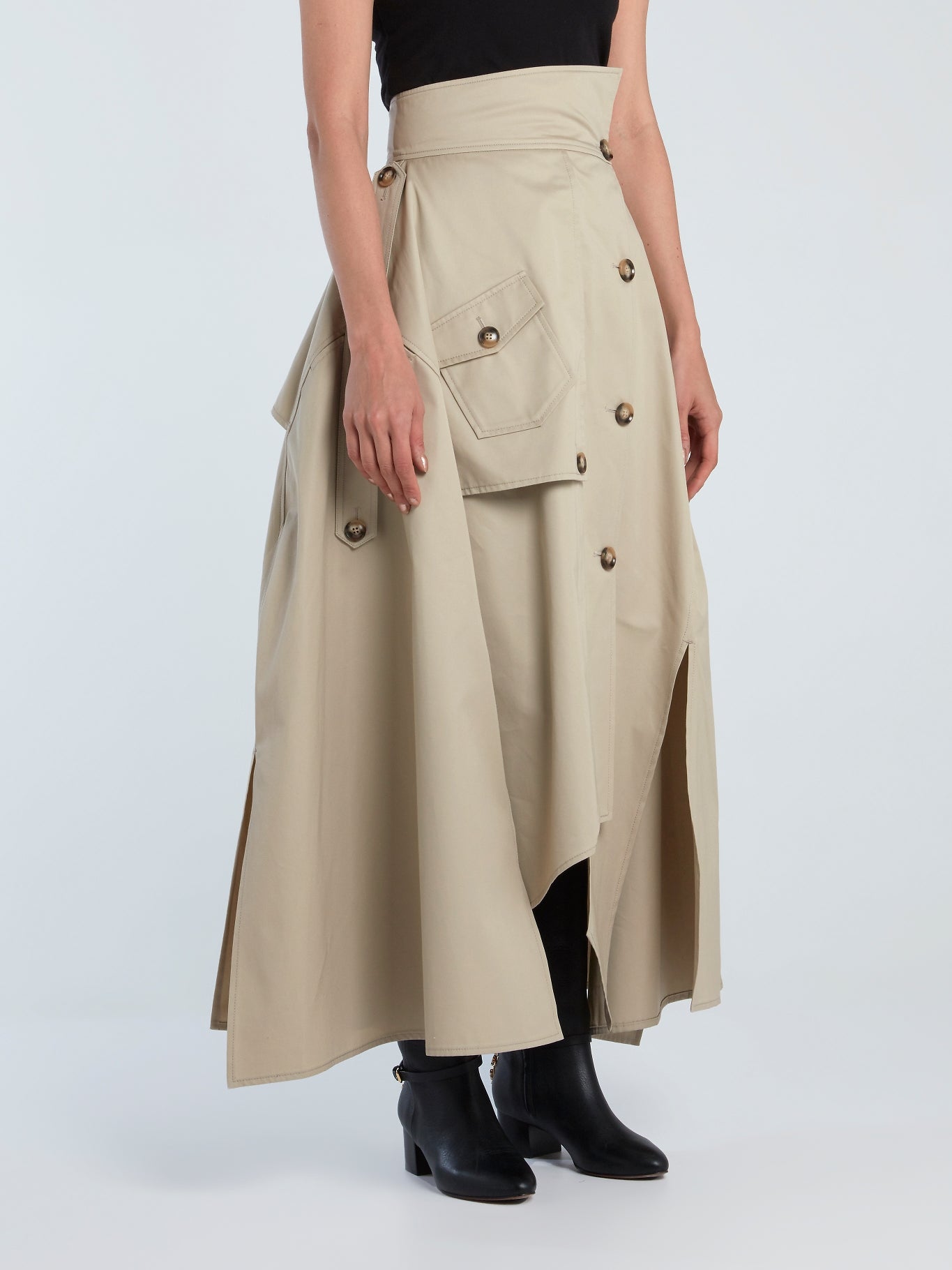 Reconstructed Trench Form Maxi Skirt – Global Store Maison-B-More