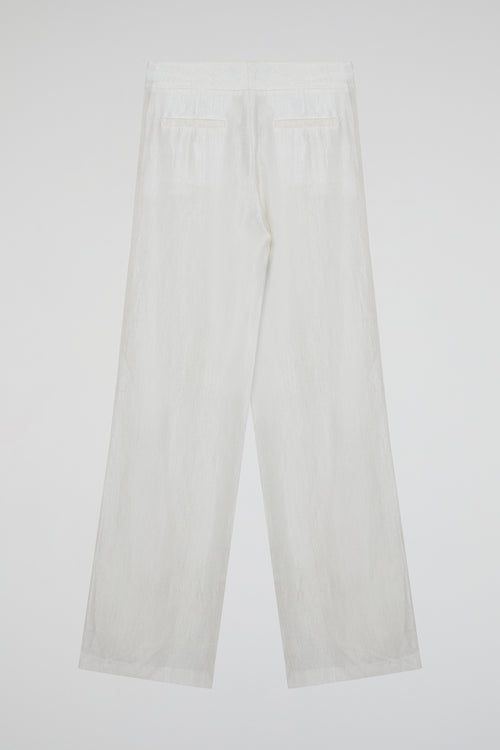 White Ivory Wide-Leg Trousers