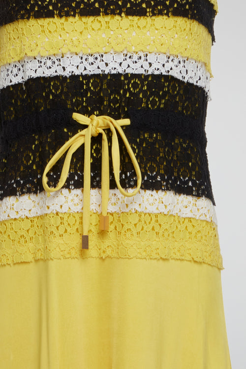 Yellow Lace A-Line Dress