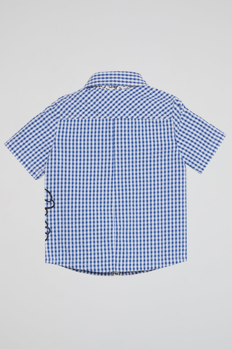 Blue Explorer Gingham Shirt with Donald Duck