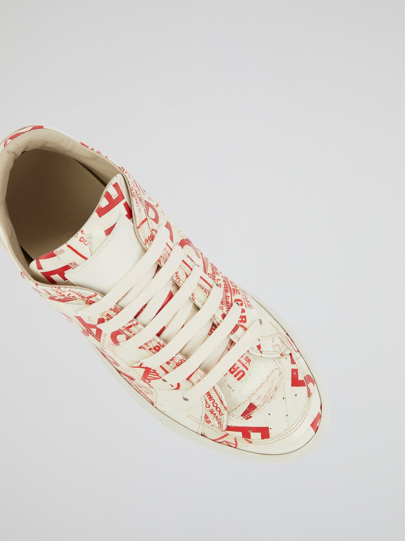 Text Print Lace Up Trainers