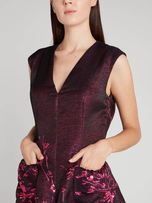 Purple Pocket Detail Maxi Dress