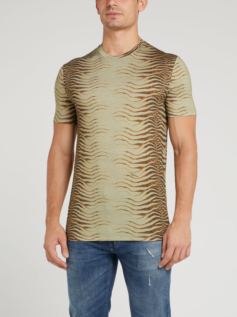 Brown Tiger Effect T-Shirt