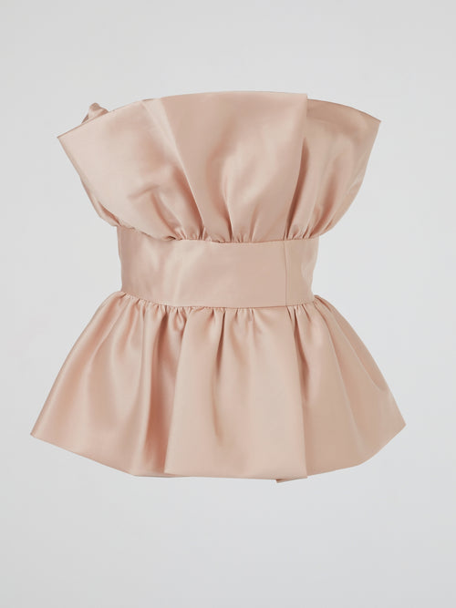 Pink Blush Structured Peplum Top
