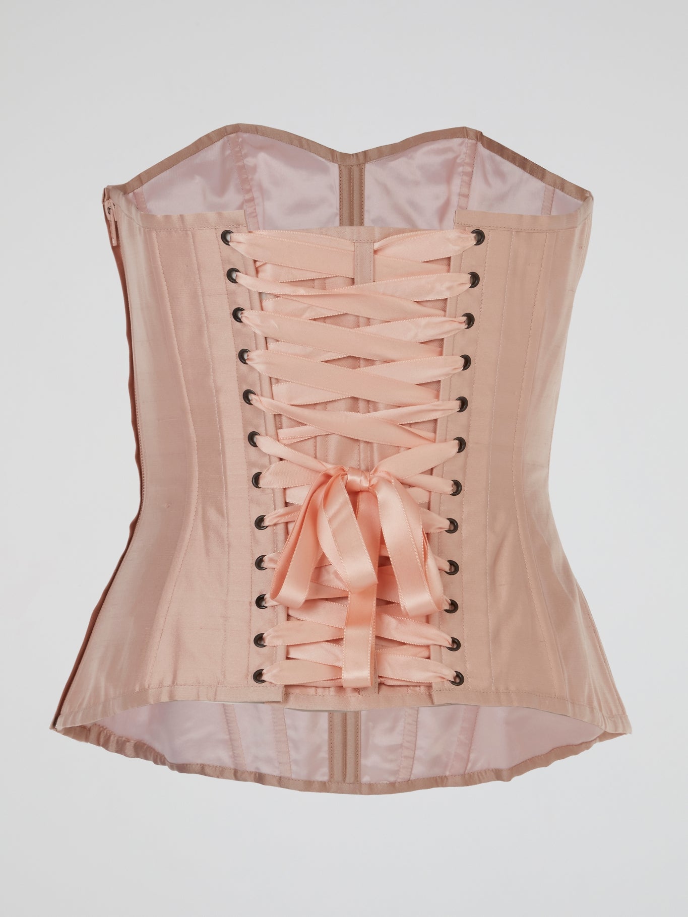 Pink Satin Structured Corset Top