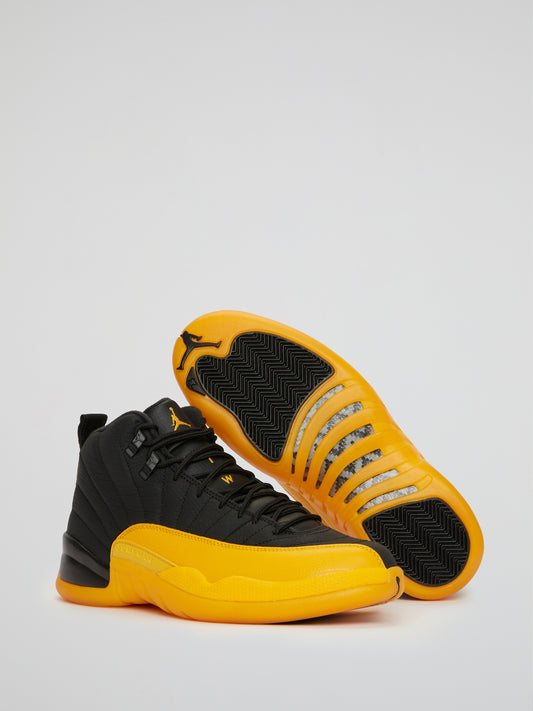 Air Jordan 12 Black University Gold Retro Sneakers