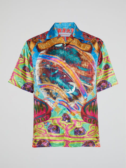 Trippy Short Sleeve Silk Shirt