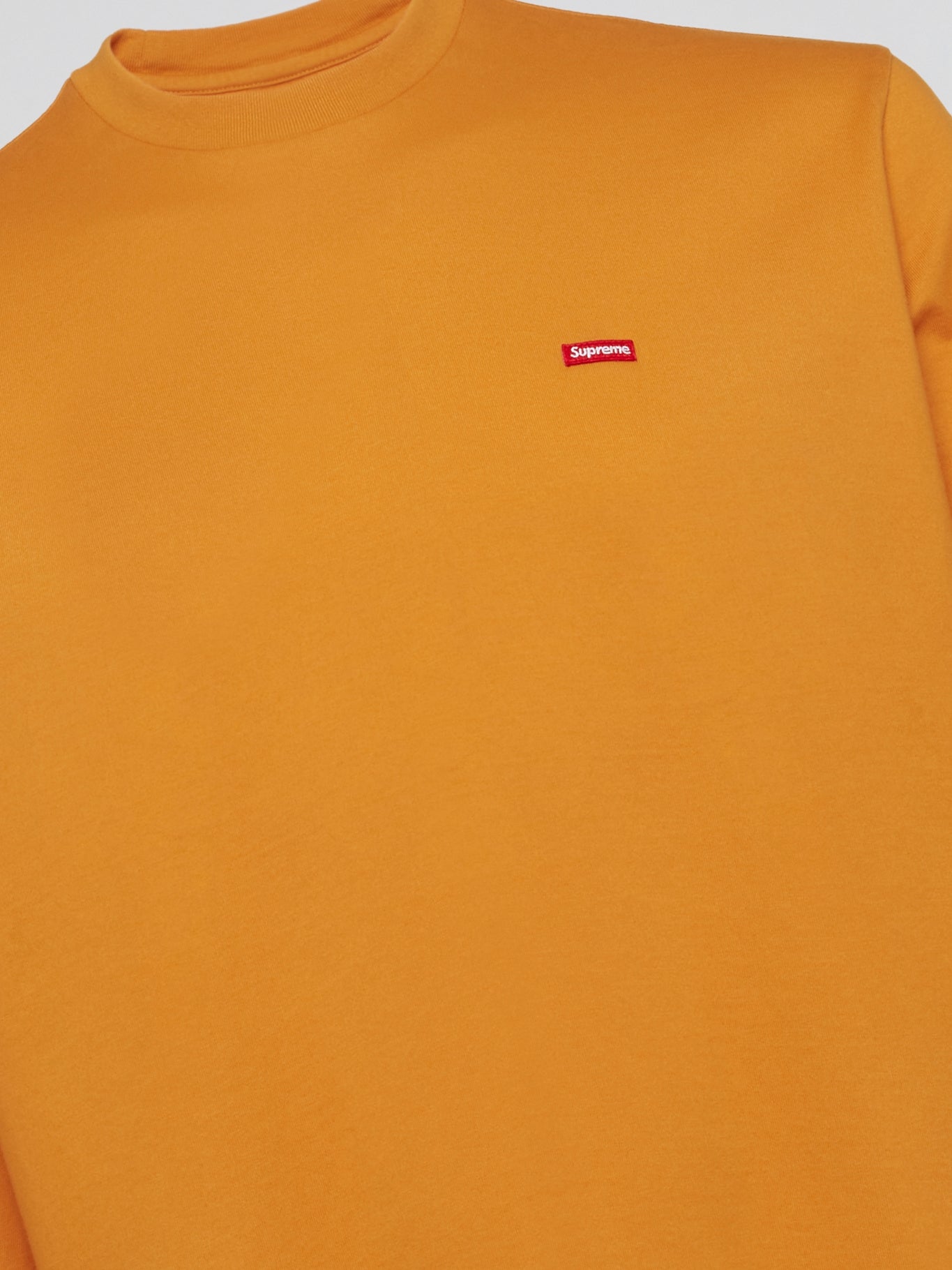 Orange supreme outlet box logo tee