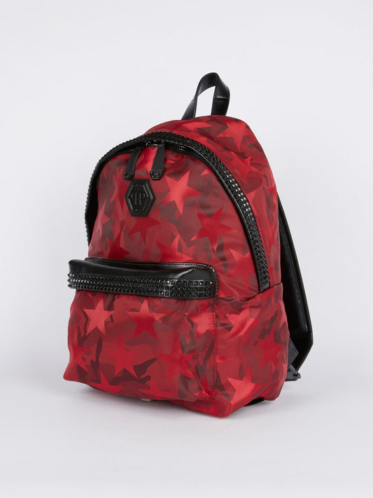 Красный рюкзак со звездами