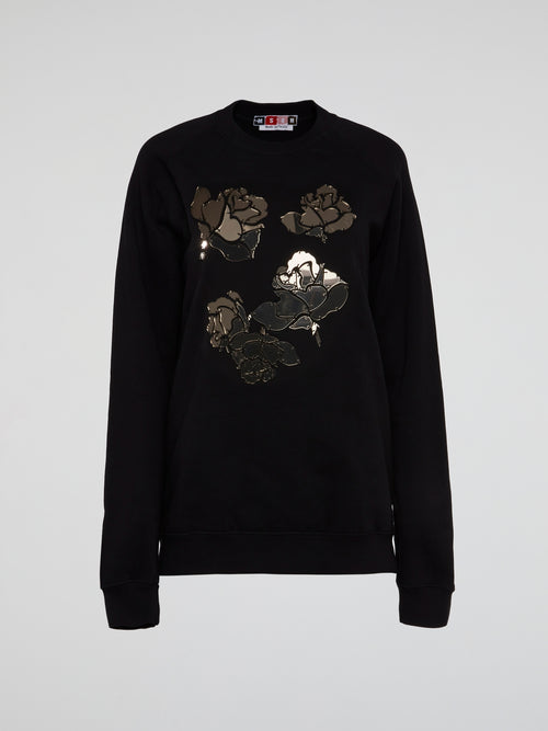 Black Noir Metallic Sweatshirt