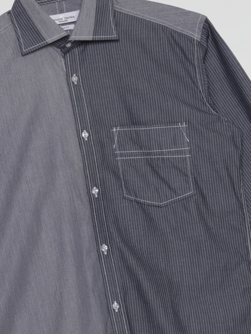 Grey Dual-Tone Pinstripe Shirt
