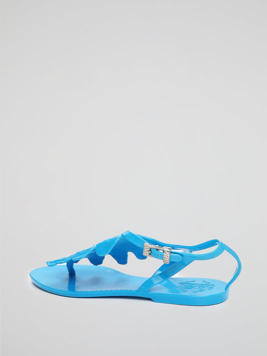 Step into stylish sophistication with these Blue Ankle Strap Sandals by Roberto Cavalli. Crafted from premium leather, these sandals feature a vibrant blue hue that adds a pop of color to any outfit. The ankle strap adds a touch of elegance, while the comfortable sole ensures all-day comfort without compromising on style.