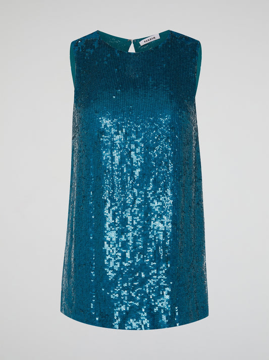 Elevate your style with the Teal Sequin Top by Parosh, a captivating garment that effortlessly adds a touch of glamour to any ensemble. Crafted with meticulous attention to detail, the shimmering sequins create a mesmerizing effect, ensuring you'll be the star of every occasion. With its flattering fit and versatile design, this top is perfect for both formal events and casual outings, making it a must-have addition to your wardrobe.