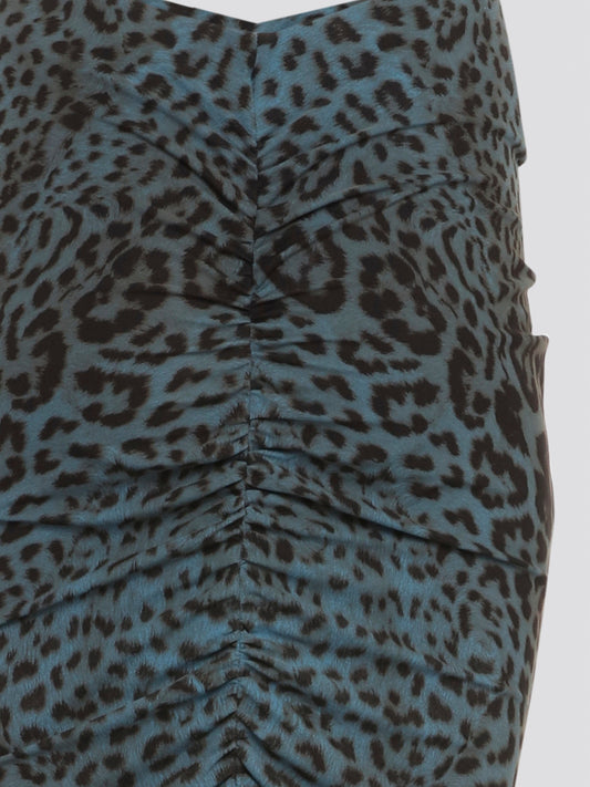 Embrace your wild side with Roberto Cavalli's Leopard Print Ruched Maxi Skirt. This statement piece features a bold and fierce print that will turn heads wherever you go. The ruched detailing adds a touch of glamour and elegance to this must-have skirt. Stand out from the crowd and unleash your inner fashionista with this show-stopping piece from Roberto Cavalli.