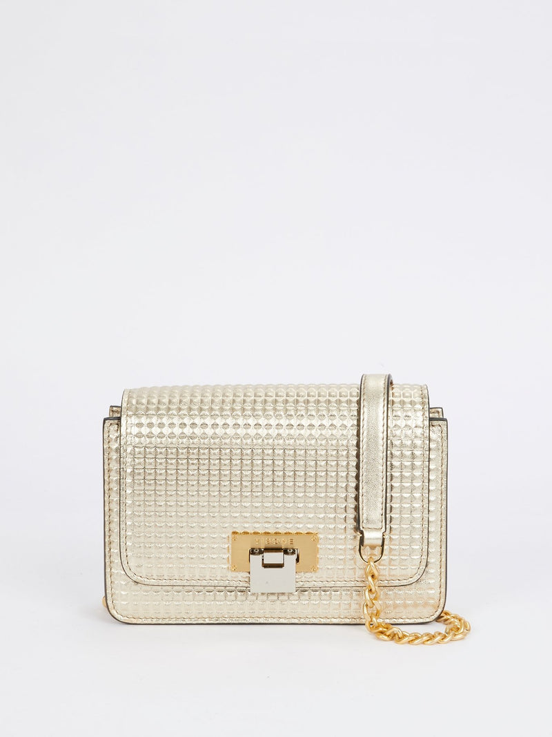 Lizzy Gold Laminated Leather Mini Bag