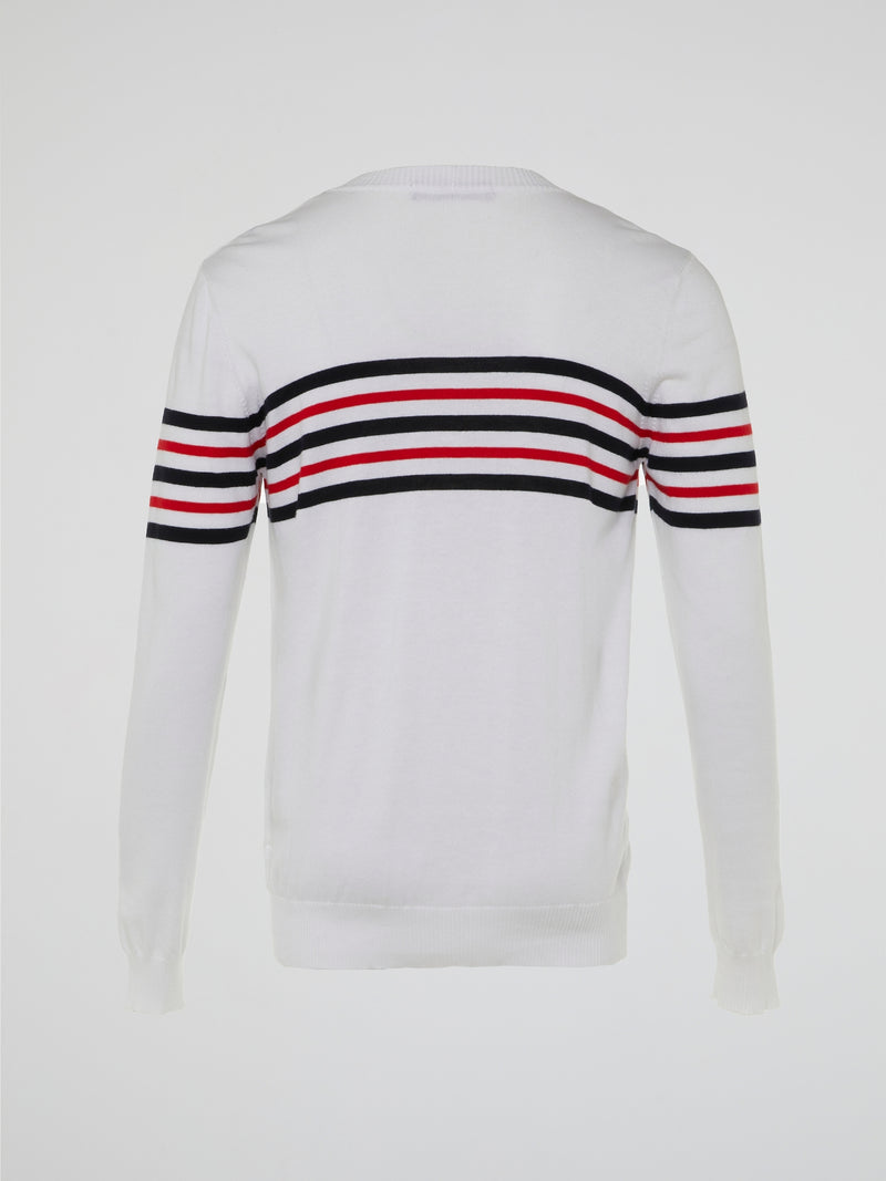 White Nautical Cardigan