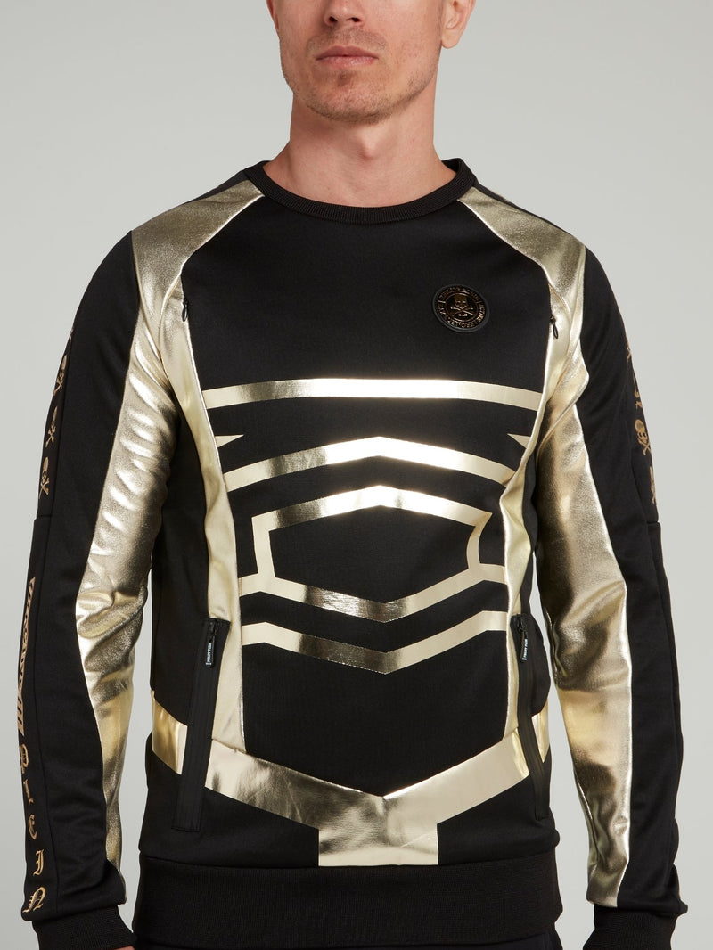 Black and Gold Geometric Sweatshirt