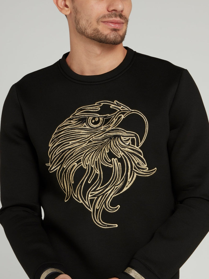 Black Eagle Print Sweatshirt