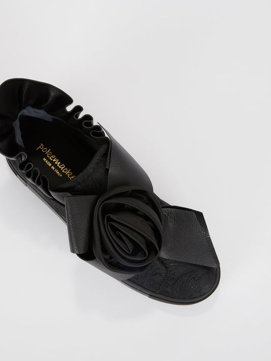 Graciela Black Ribbon Detail Sneakers