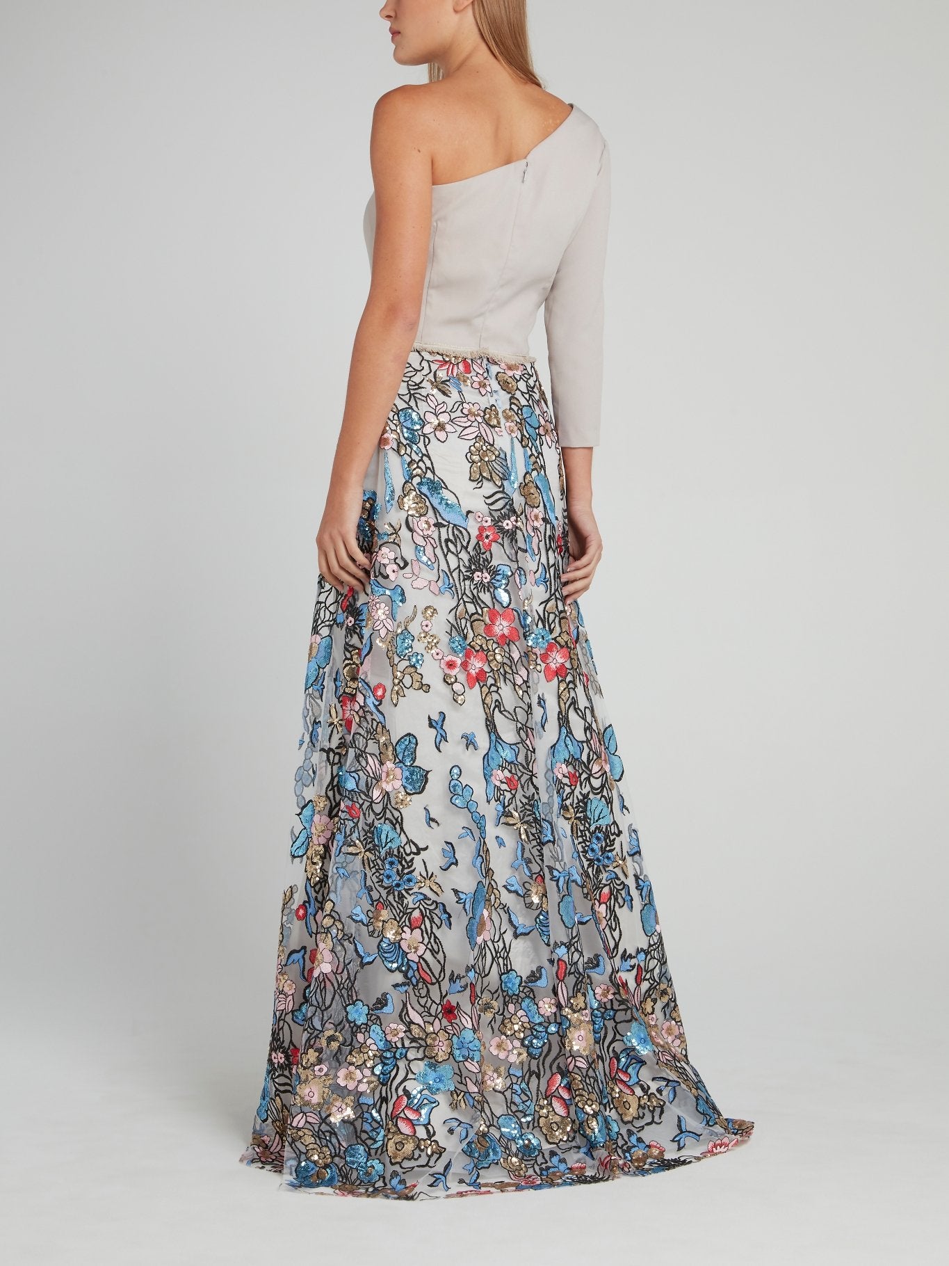 One Shoulder Sequin Embellished Dress