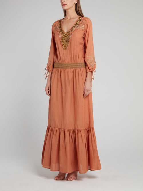 Embellished Drop Waist Prairie Dress