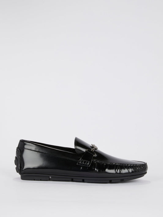 Black Patent Leather Moccasins