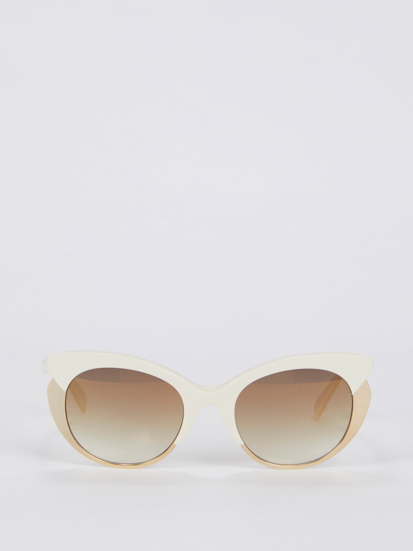Солнцезащитные очки с коричневыми линзами в золотой оправе