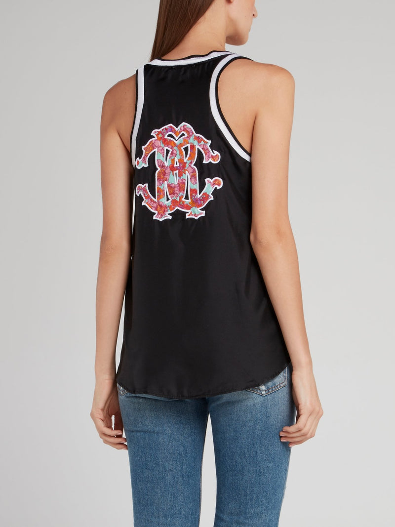 Floral Print Rear Logo Tank Top