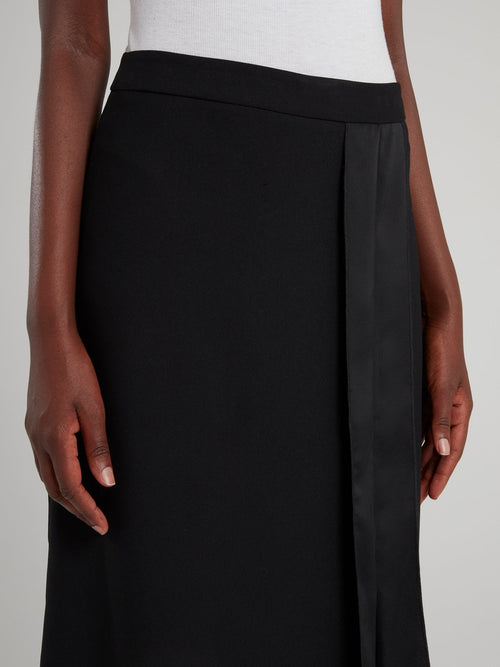 Черная асимметричная юбка-миди