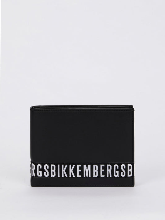 Черный кожаный кошелек с логотипом Brix 301 (Бумажник 8 C/C в вертикальном формате с отделением под мелочь)