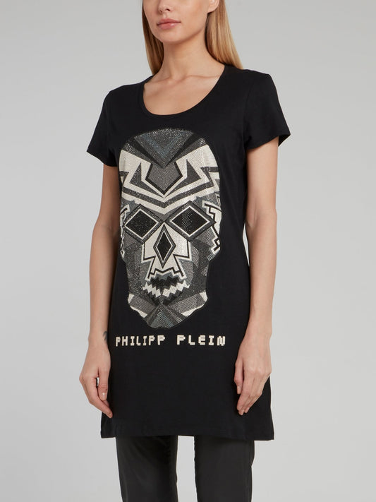 Studded Skull Scoop Neck Shirt