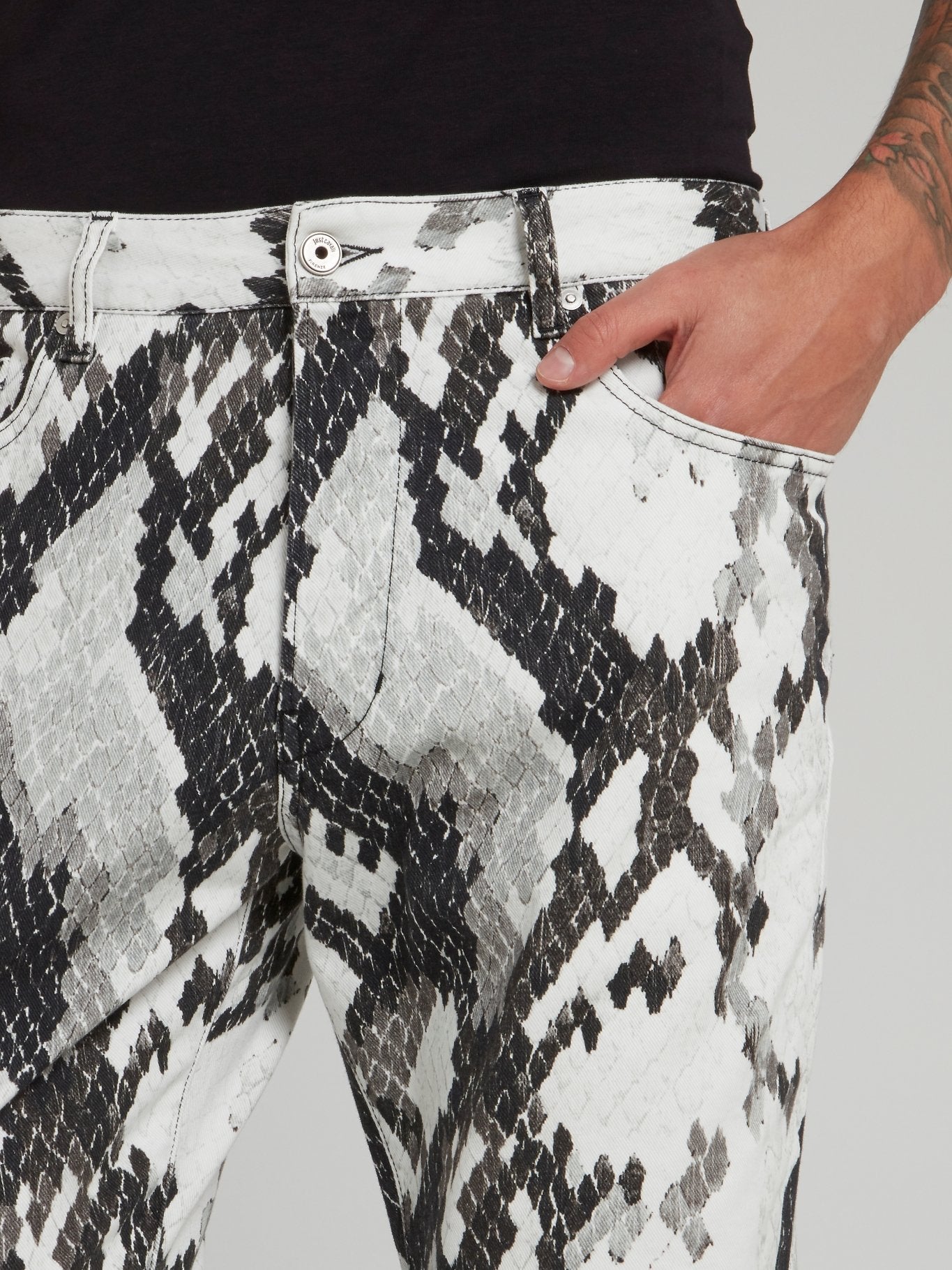 Snake Effect Slim Fit Trousers