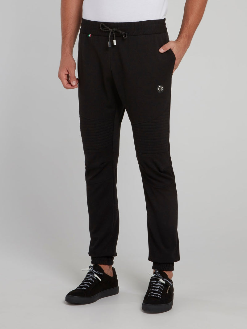 Черные спортивные брюки на шнуровке с логотипом