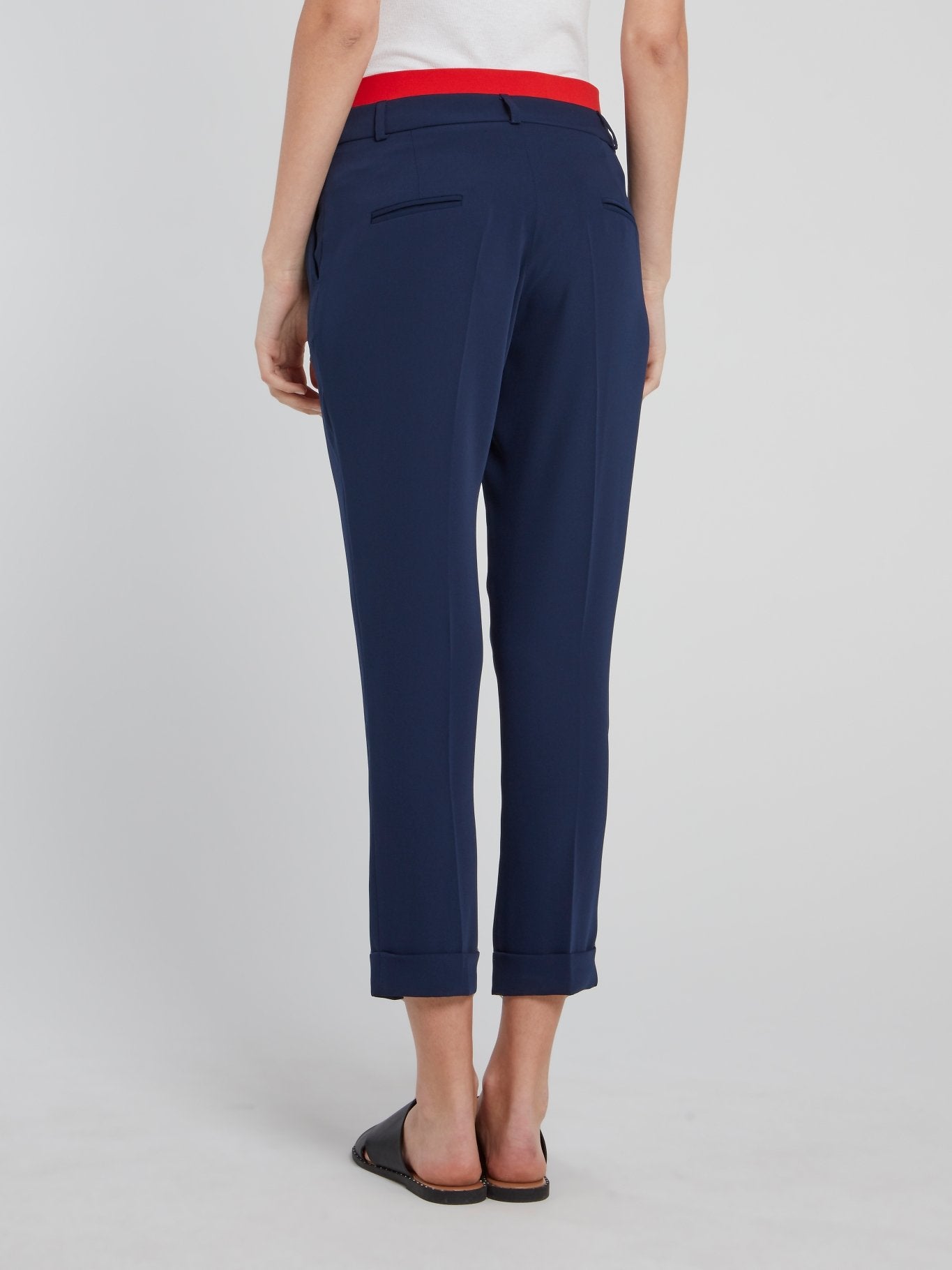 Navy Cropped Toreador Trousers