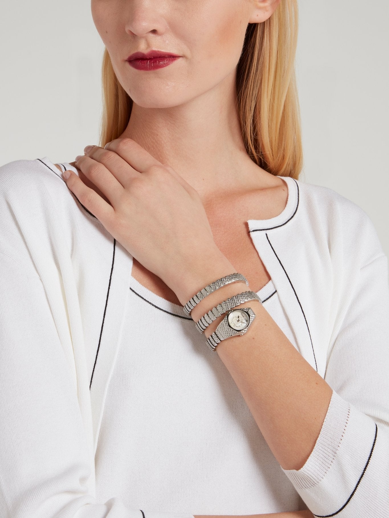 Roberto Cavalli Women's Stainless Steel & Diamond Snake Bracelet Wrap Watch  | Lyst