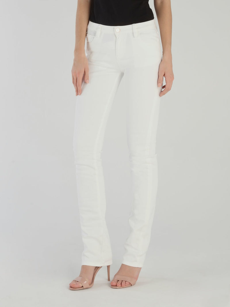 White Bootcut Cotton Pants