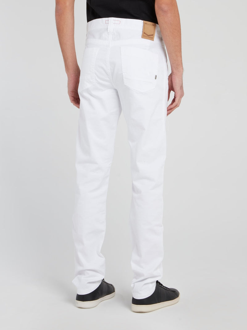 White Straight Cut Jeans