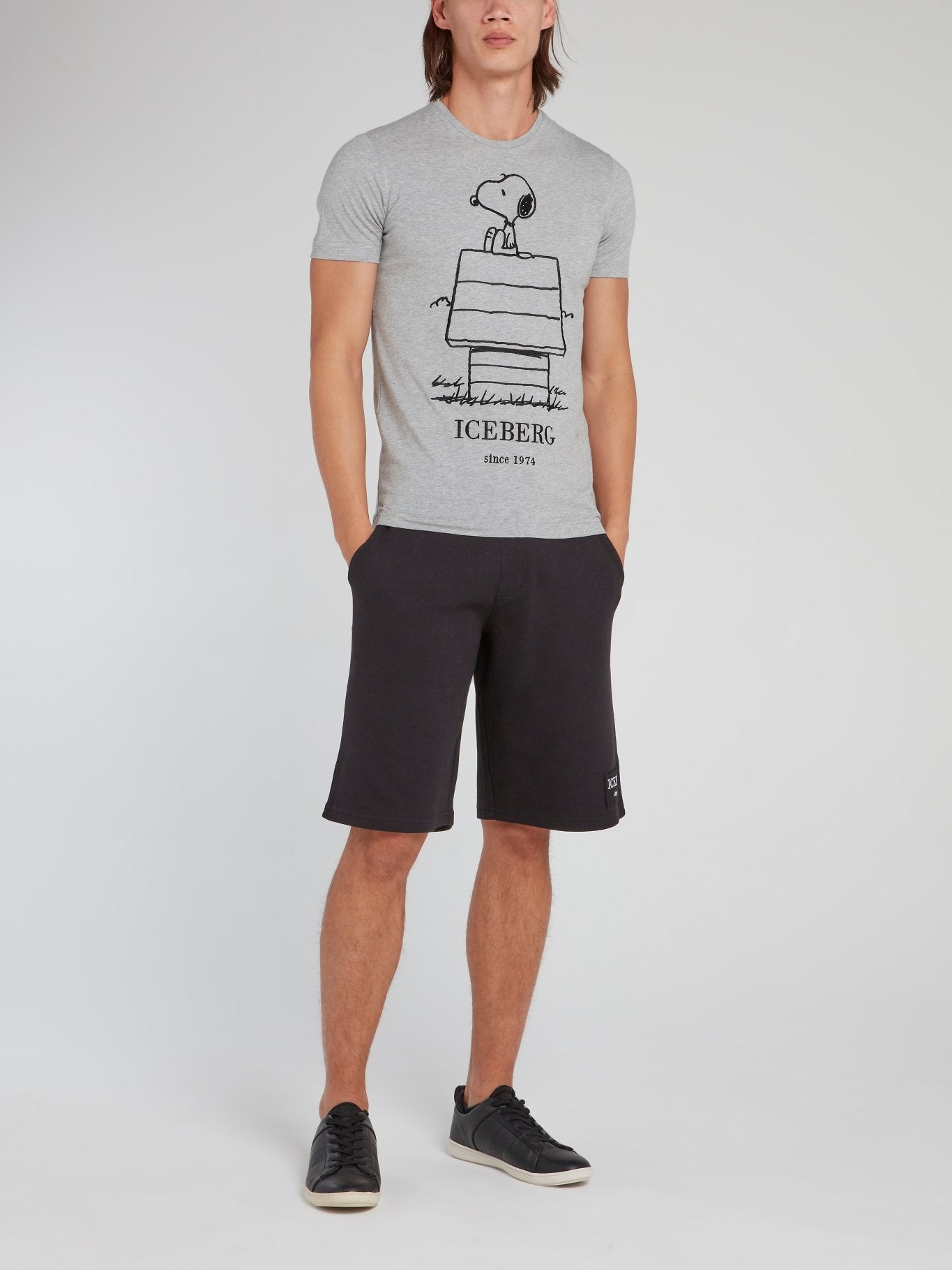 Snoopy Sketch Grey Cotton T-Shirt