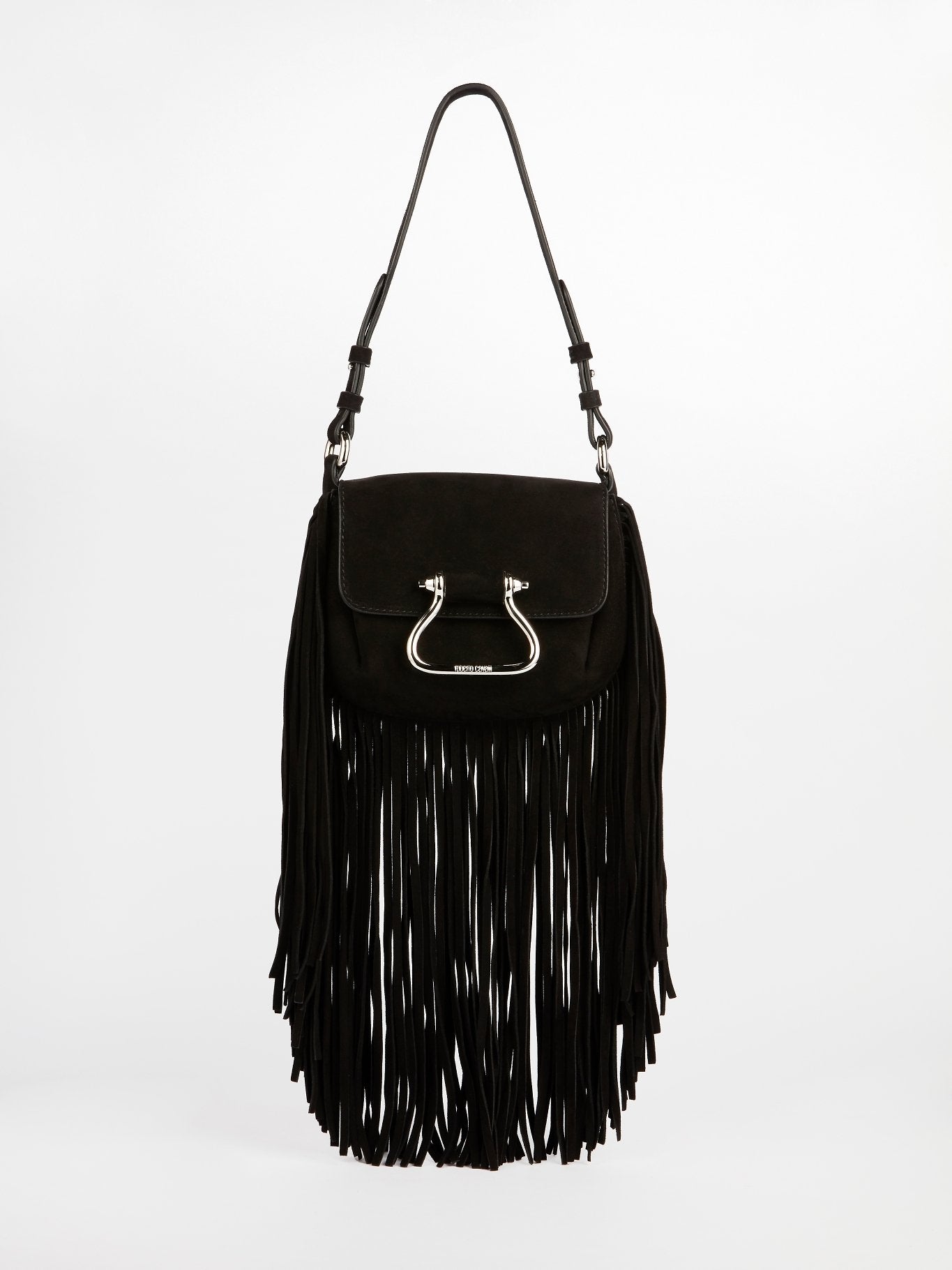 Black suede best sale fringe crossbody bag